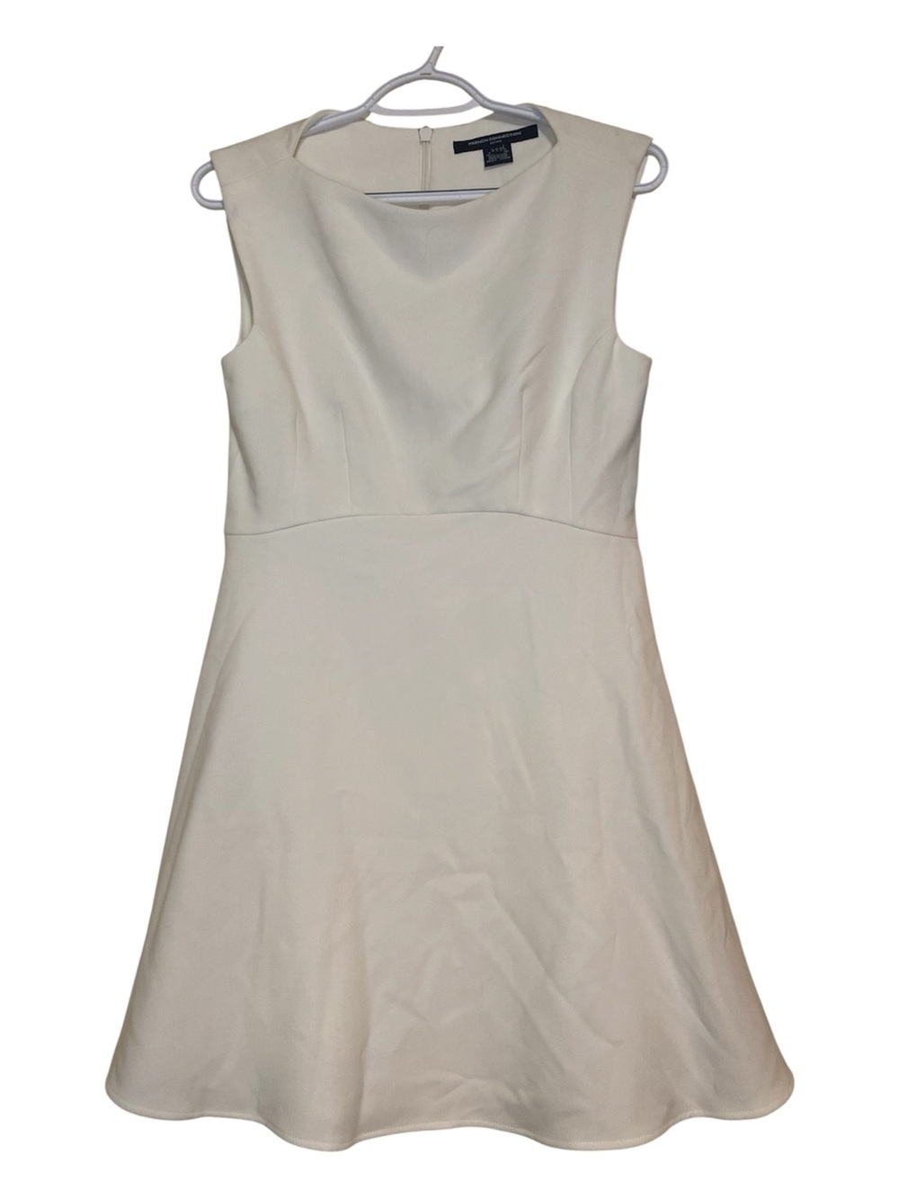 French Connection Summer White Sleeveless Fit-and-Flare Dress Size 6 NWT